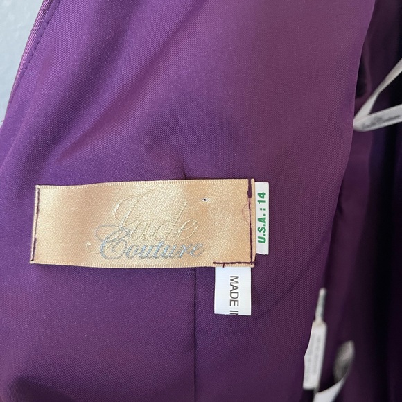 JADE COUTURE  SZ 14 Dress Purple Knee Length Formal MOB, - Picture 8 of 16